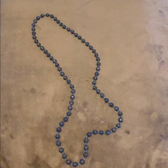 Handmade Paper Bead Necklace from Uganda Blue - Picture 2 of 4